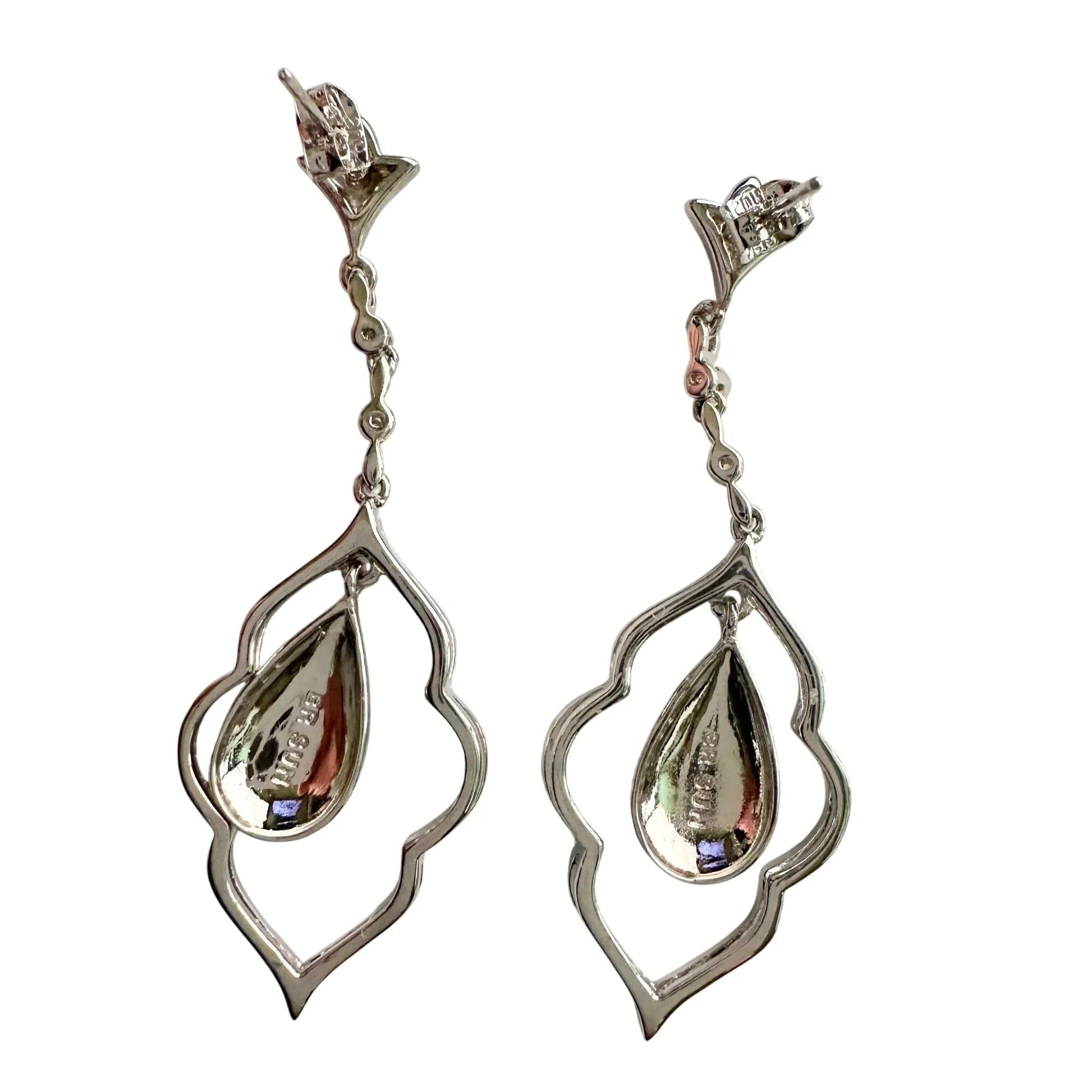 Black Diamond Cluster Leaf Dangle Earrings - A+ Stuff - A+ Stuff