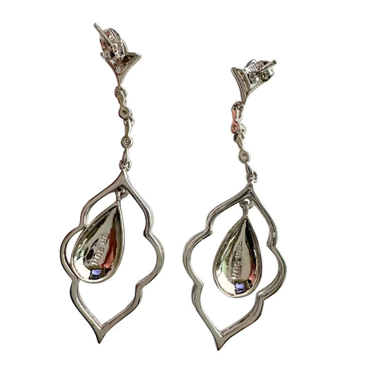 Black Diamond Cluster Leaf Dangle Earrings - A+ Stuff - A+ Stuff