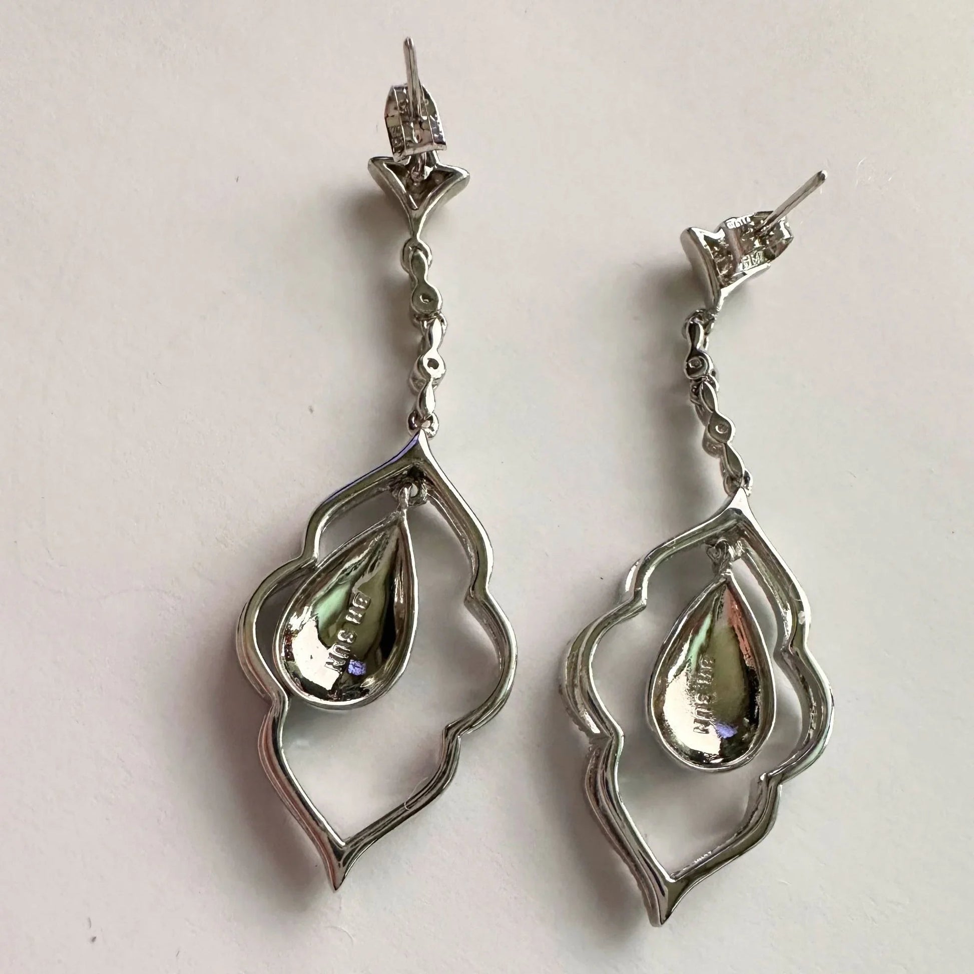 Black Diamond Cluster Leaf Dangle Earrings - A+ Stuff - A+ Stuff