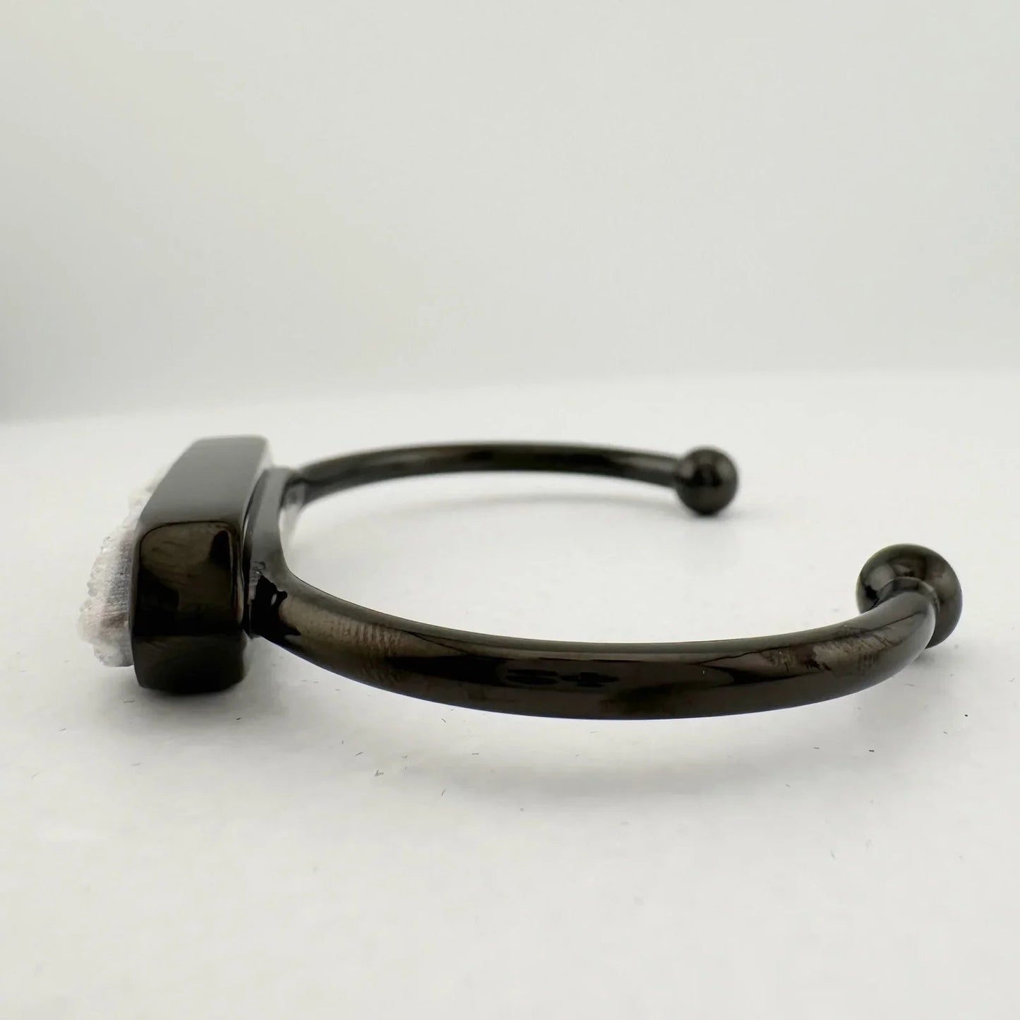 Black Ondine White Quartz Bangle Bracelet - Kinsley Armelle - Bracelet - A+ Stuff