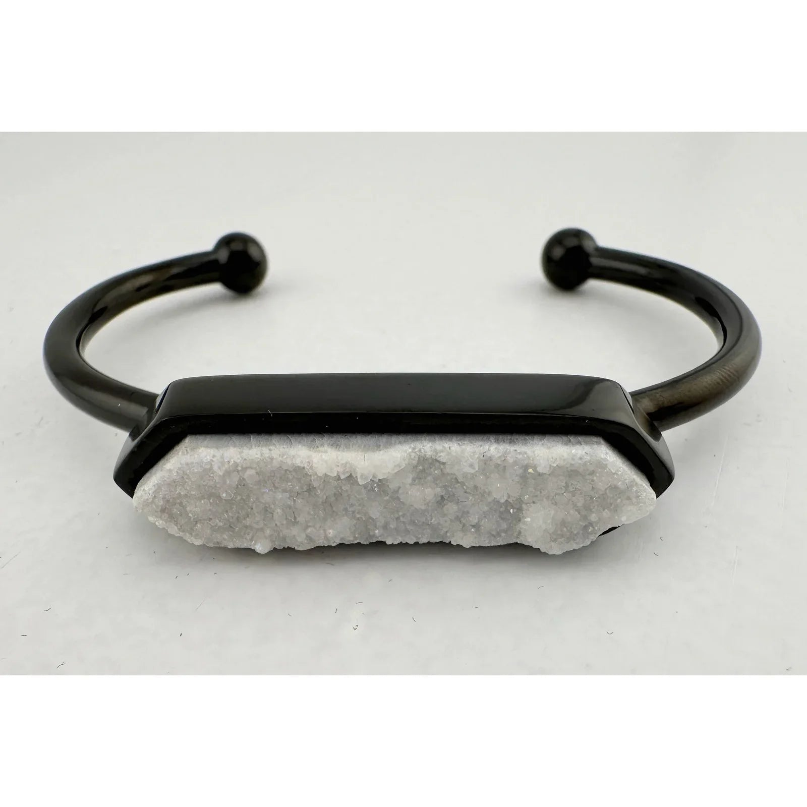 Black Ondine White Quartz Bangle Bracelet - Kinsley Armelle - Bracelet - A+ Stuff