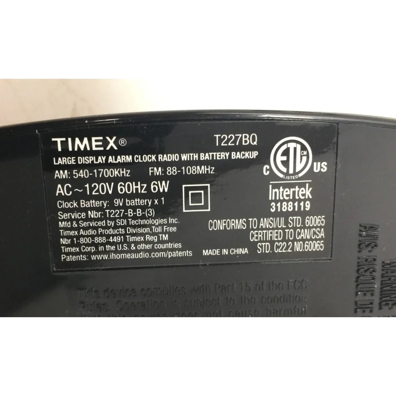 Black Timex Large Display Alarm Clock Radio with Battery Backup - timex - Home & Garden - A+ Stuff