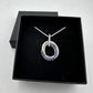 Blue and White Sapphire (Lab Created) Interlocking Loops Pendant with Necklace - A+ Stuff