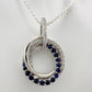 Blue and White Sapphire (Lab Created) Interlocking Loops Pendant with Necklace - A+ Stuff