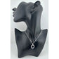 Blue and White Sapphire (Lab Created) Interlocking Loops Pendant with Necklace - A+ Stuff