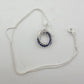 Blue and White Sapphire (Lab Created) Interlocking Loops Pendant with Necklace - A+ Stuff