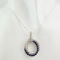 Blue and White Sapphire (Lab Created) Interlocking Loops Pendant with Necklace - A+ Stuff