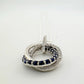 Blue and White Sapphire (Lab Created) Interlocking Loops Pendant with Necklace - A+ Stuff