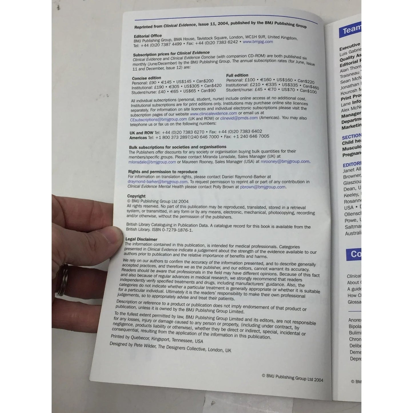 BMJ Clinical Evidence Mental Health Softcover Book - A+ Stuff - Books - A+ Stuff