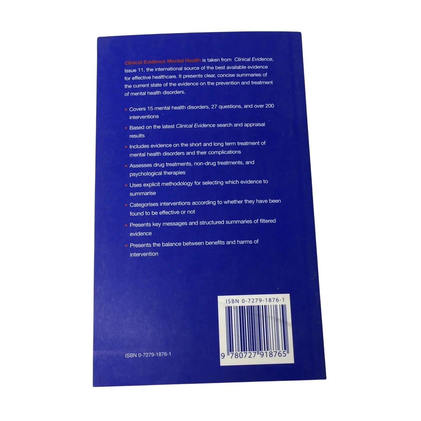 BMJ Clinical Evidence Mental Health Softcover Book - A+ Stuff - Books - A+ Stuff