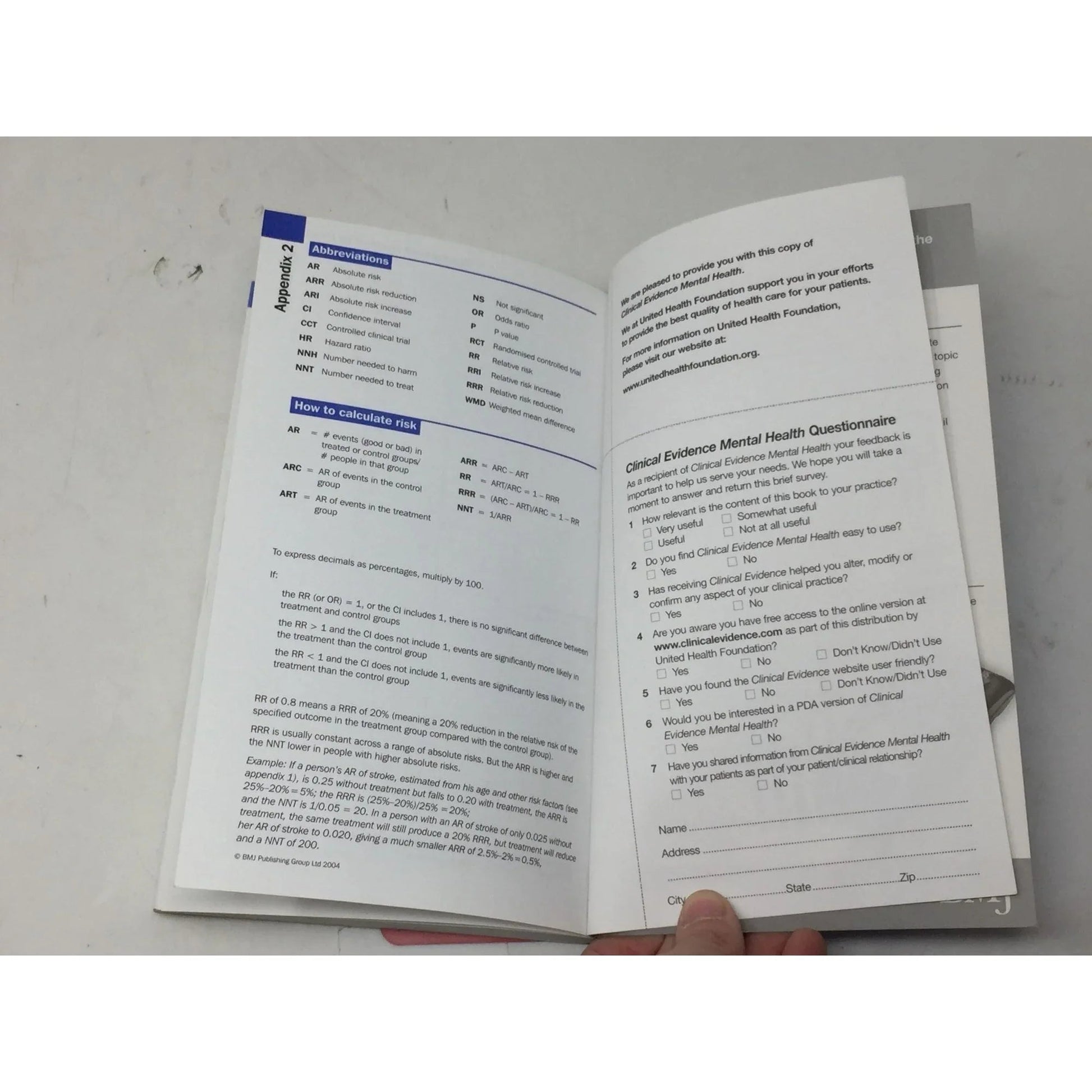 BMJ Clinical Evidence Mental Health Softcover Book - A+ Stuff - Books - A+ Stuff