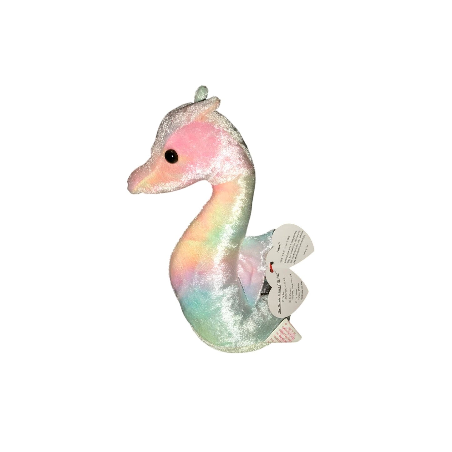 Vintage 1999 Neon the Seahorse Beanie Baby TY Beanie Baby  A+ Stuff Plush Toys / Stuffed Animals