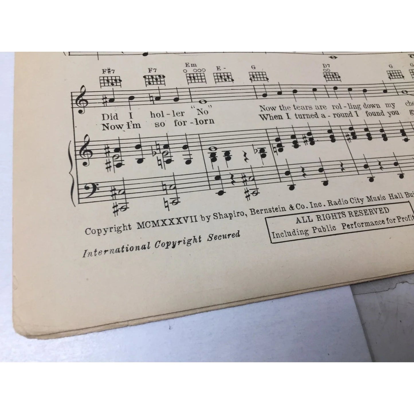 ''BOO - HOO'' by Edward Heyman, Carmen Lombardo, John Jacob Loeb - A+ Stuff - SHEET MUSIC - A+ Stuff