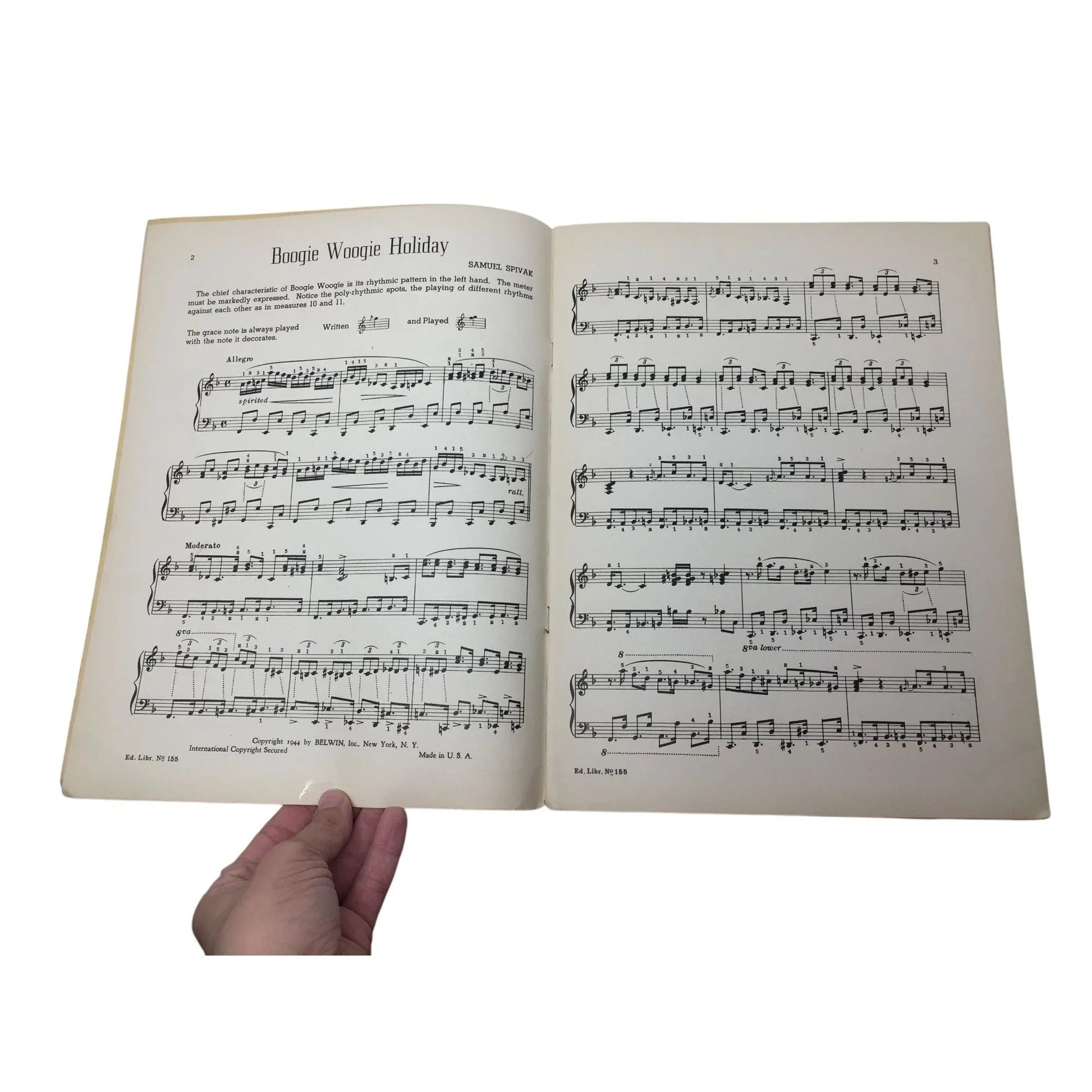 ''BOOGIE WOOGIE HOLIDAY'' VINTAGE SHEET MUSIC BOOK - A+ Stuff - SHEET MUSIC - A+ Stuff
