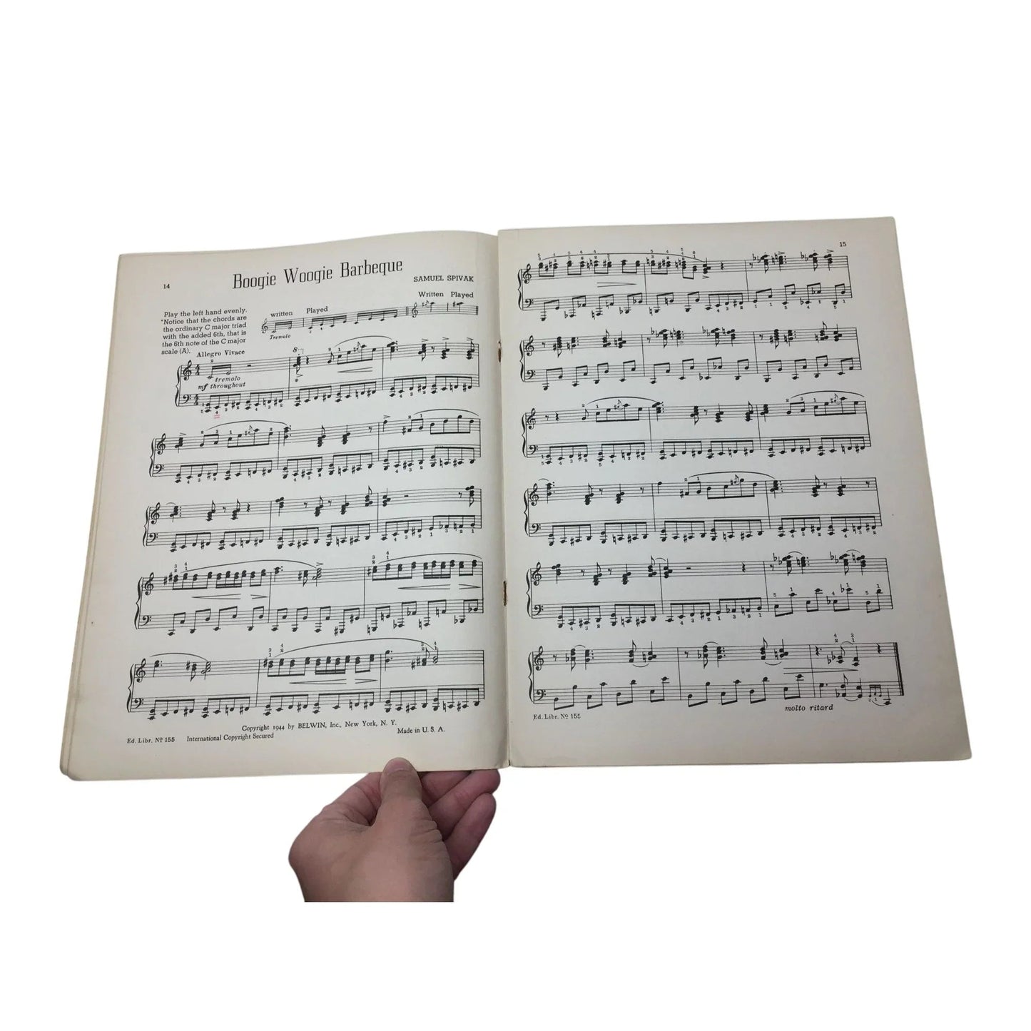 ''BOOGIE WOOGIE HOLIDAY'' VINTAGE SHEET MUSIC BOOK - A+ Stuff - SHEET MUSIC - A+ Stuff