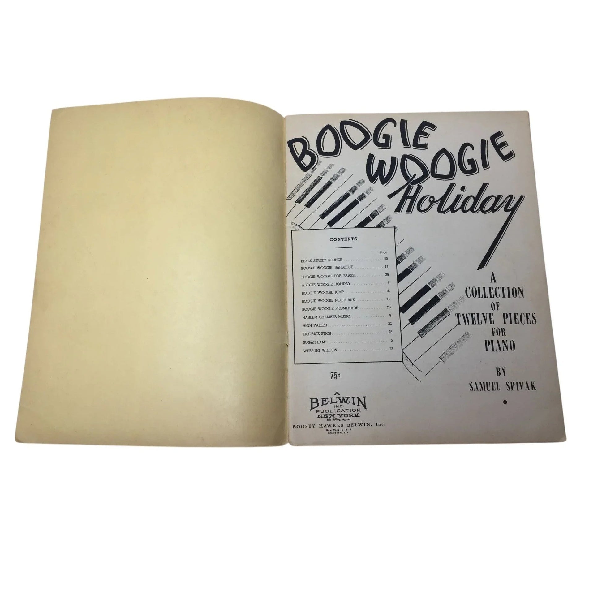''BOOGIE WOOGIE HOLIDAY'' VINTAGE SHEET MUSIC BOOK - A+ Stuff - SHEET MUSIC - A+ Stuff