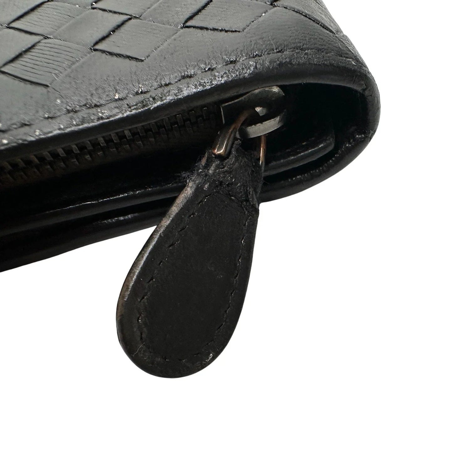 Bottega Veneta Intrecciato Woven Black Leather Long Flap Wallet - Bottega Veneta - Womens Wallet - A+ Stuff