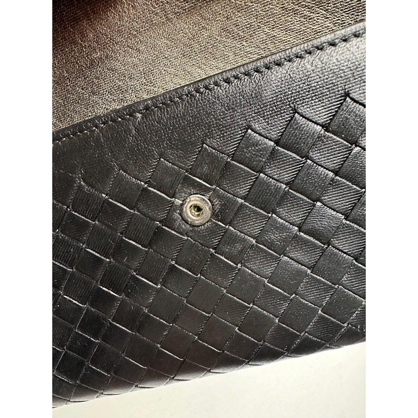 Bottega Veneta Intrecciato Woven Black Leather Long Flap Wallet - Bottega Veneta - Womens Wallet - A+ Stuff