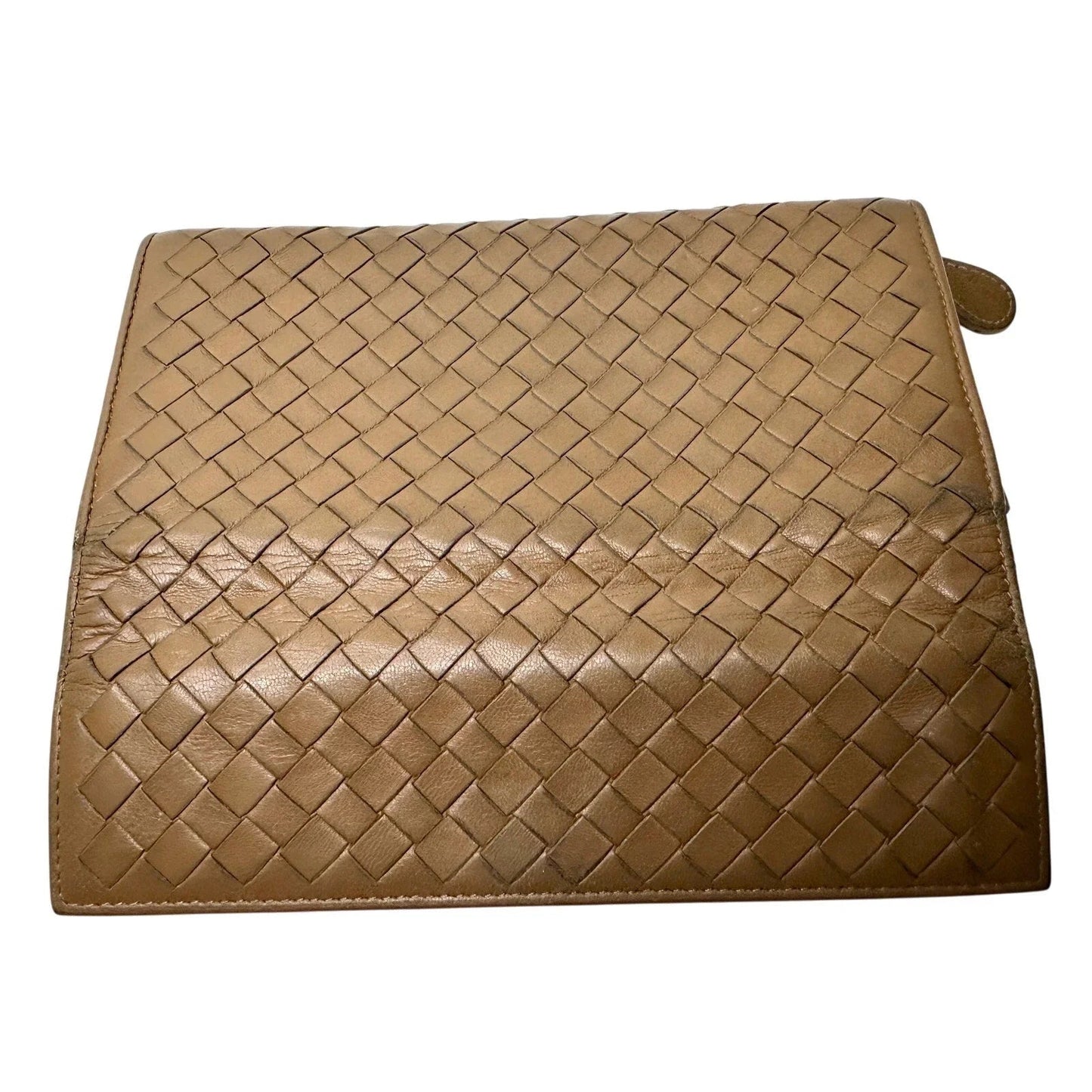 Bottega Veneta Intrecciato Woven Tan Leather Long Flap Wallet - Bottega Veneta - Women's Long Wallet - A+ Stuff