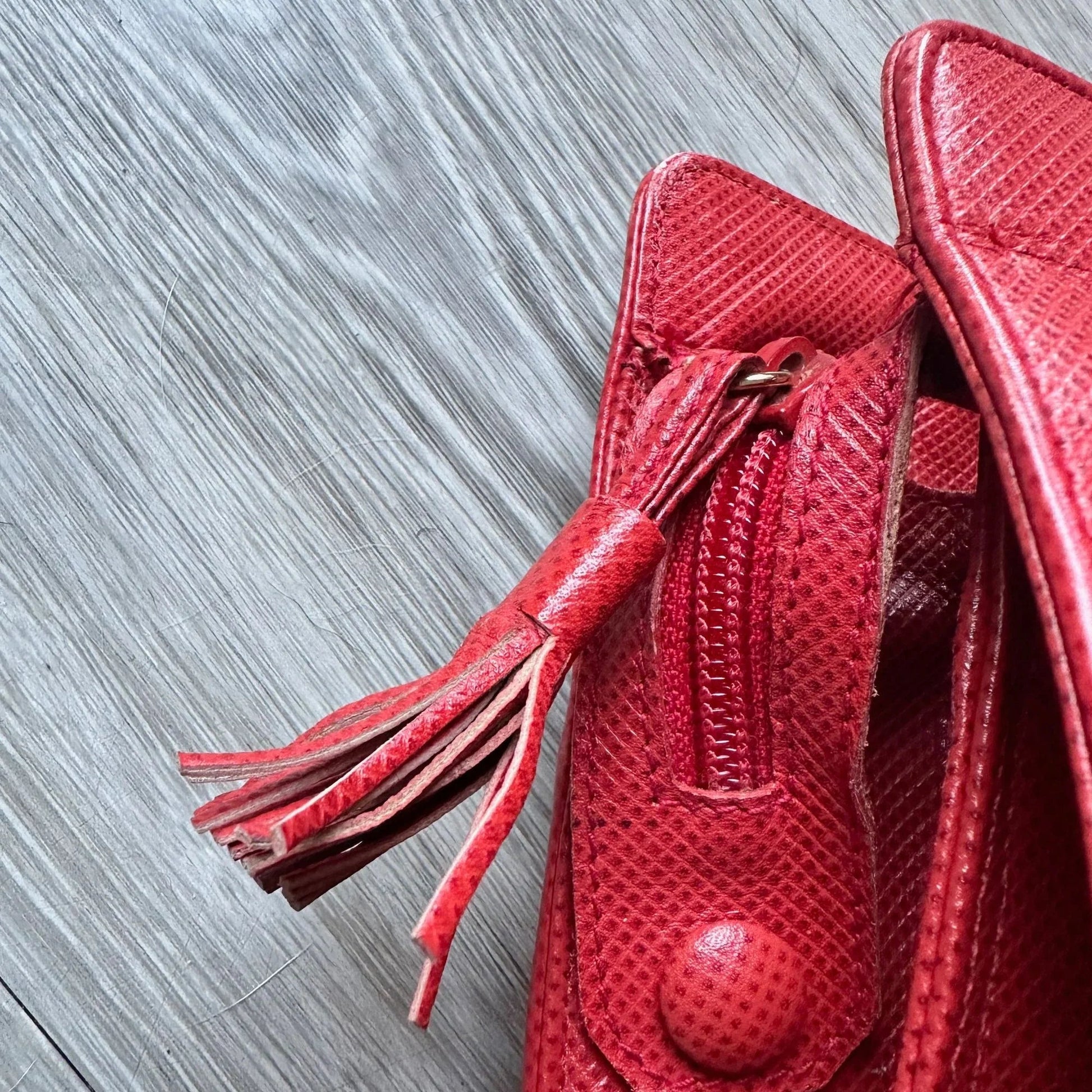 Bottega Veneta Red Leather Document Tote Shoulder Bag w Black Interior - A+ Stuff