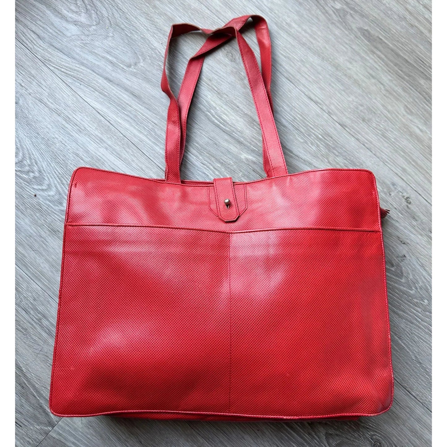 Bottega Veneta Red Leather Document Tote Shoulder Bag w Black Interior - A+ Stuff