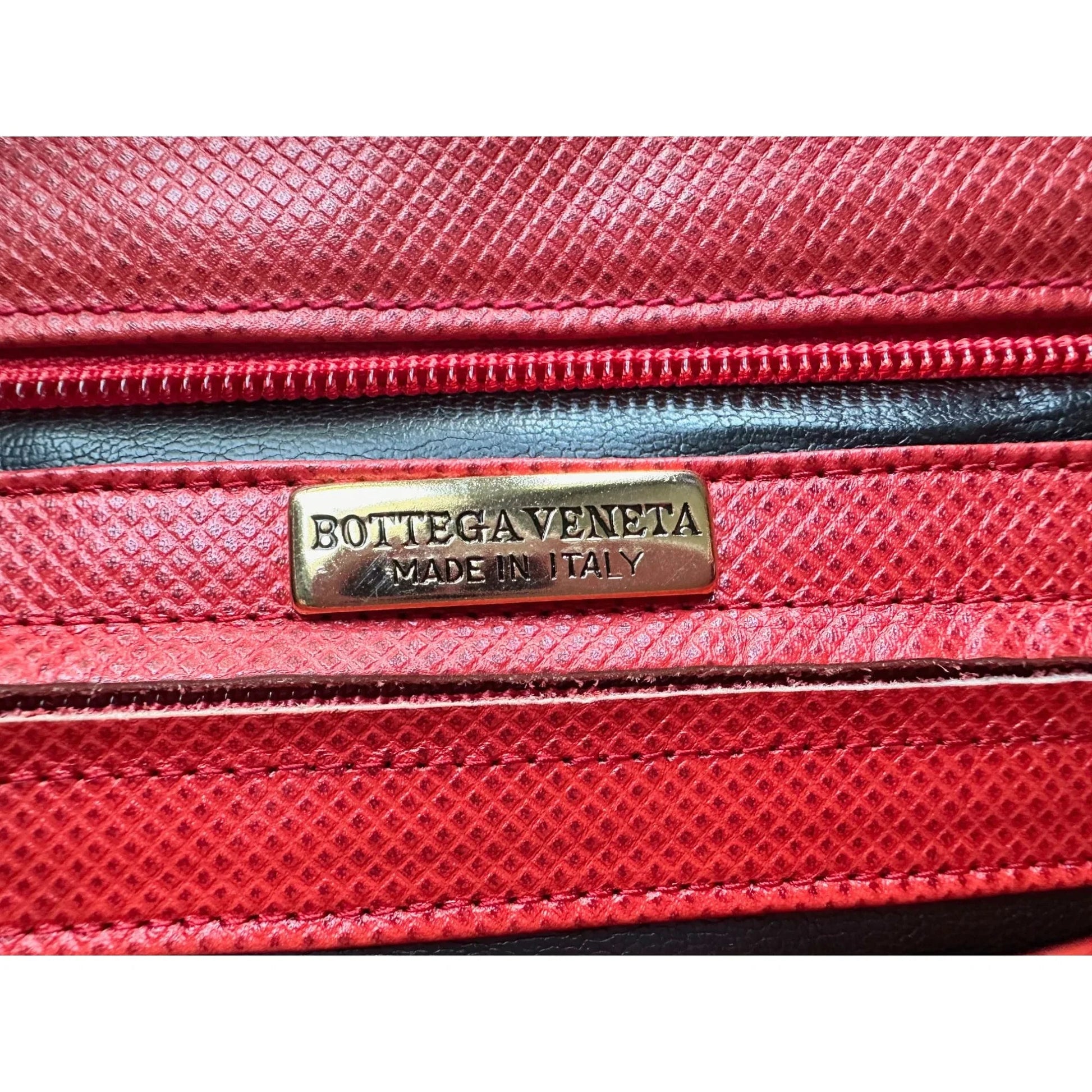 Bottega Veneta Red Leather Document Tote Shoulder Bag w Black Interior - A+ Stuff