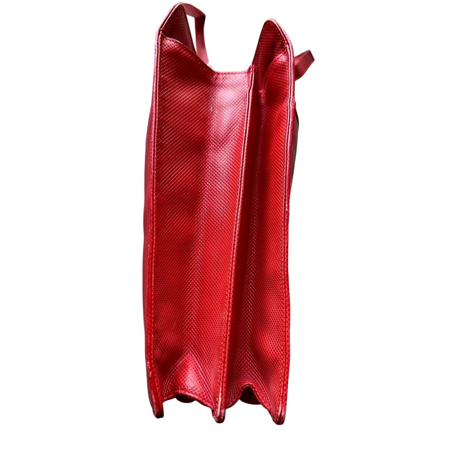Bottega Veneta Red Leather Document Tote Shoulder Bag w Black Interior - A+ Stuff