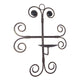 Wrought Iron Swirled Cross Pillar Candle Holder Wall Sconce