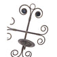 Wrought Iron Swirled Cross Pillar Candle Holder Wall Sconce