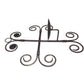 Wrought Iron Swirled Cross Pillar Candle Holder Wall Sconce