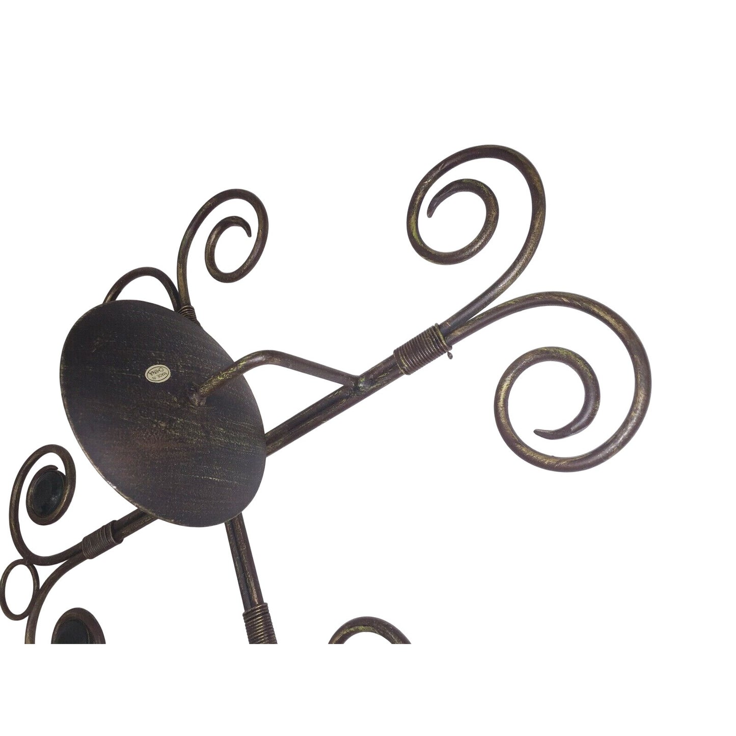 Wrought Iron Swirled Cross Pillar Candle Holder Wall Sconce