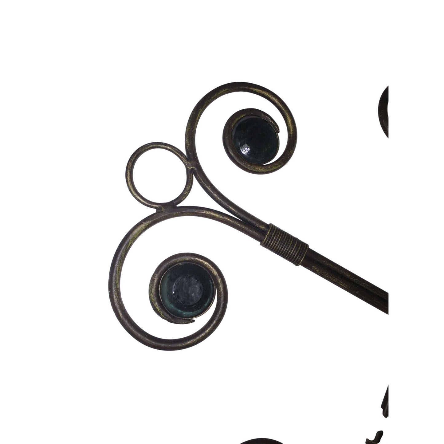 Wrought Iron Swirled Cross Pillar Candle Holder Wall Sconce