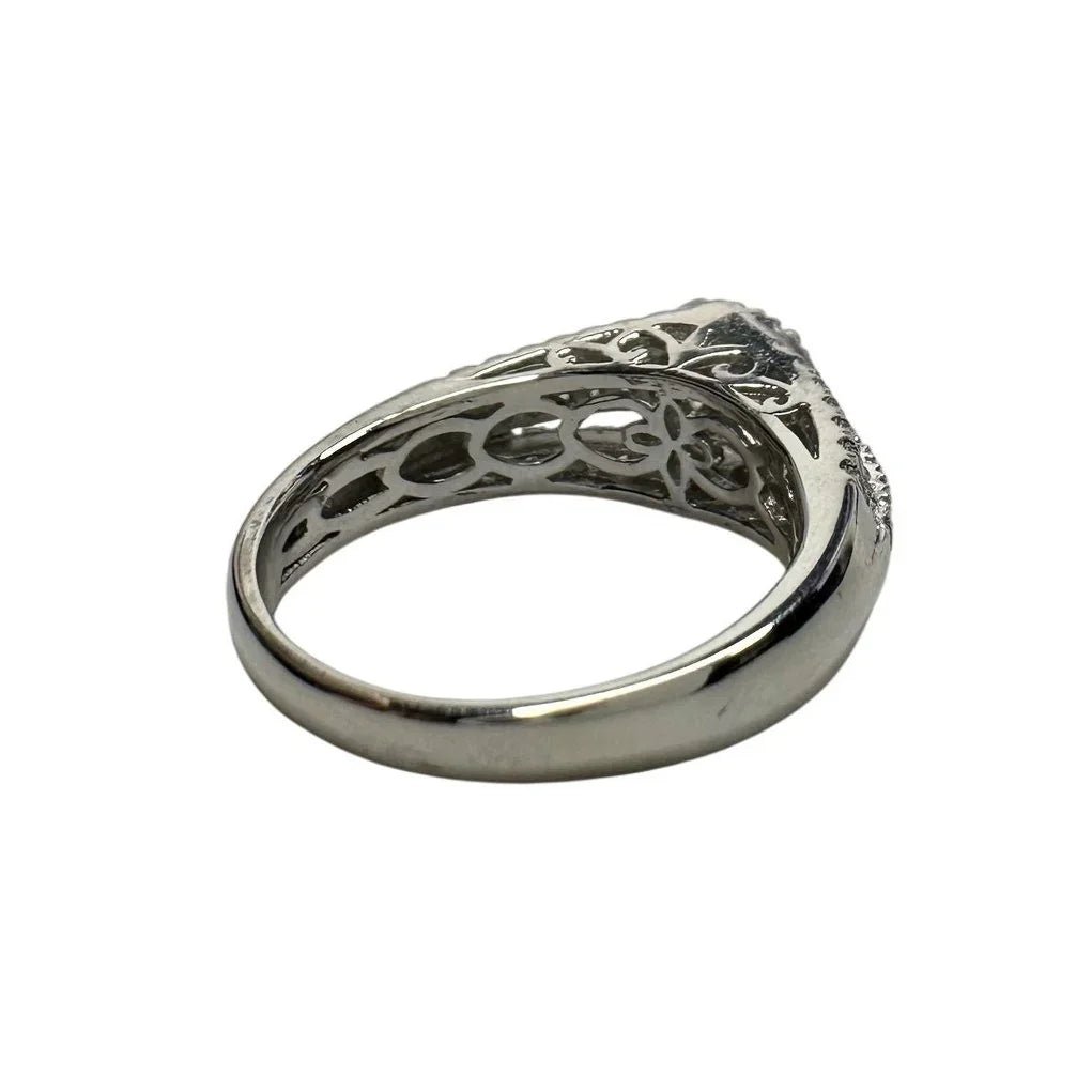 Brilliant White Topaz Split Shank Lab Created Ring Sterling Silver - Unbranded - Diamond Ring - A+ Stuff