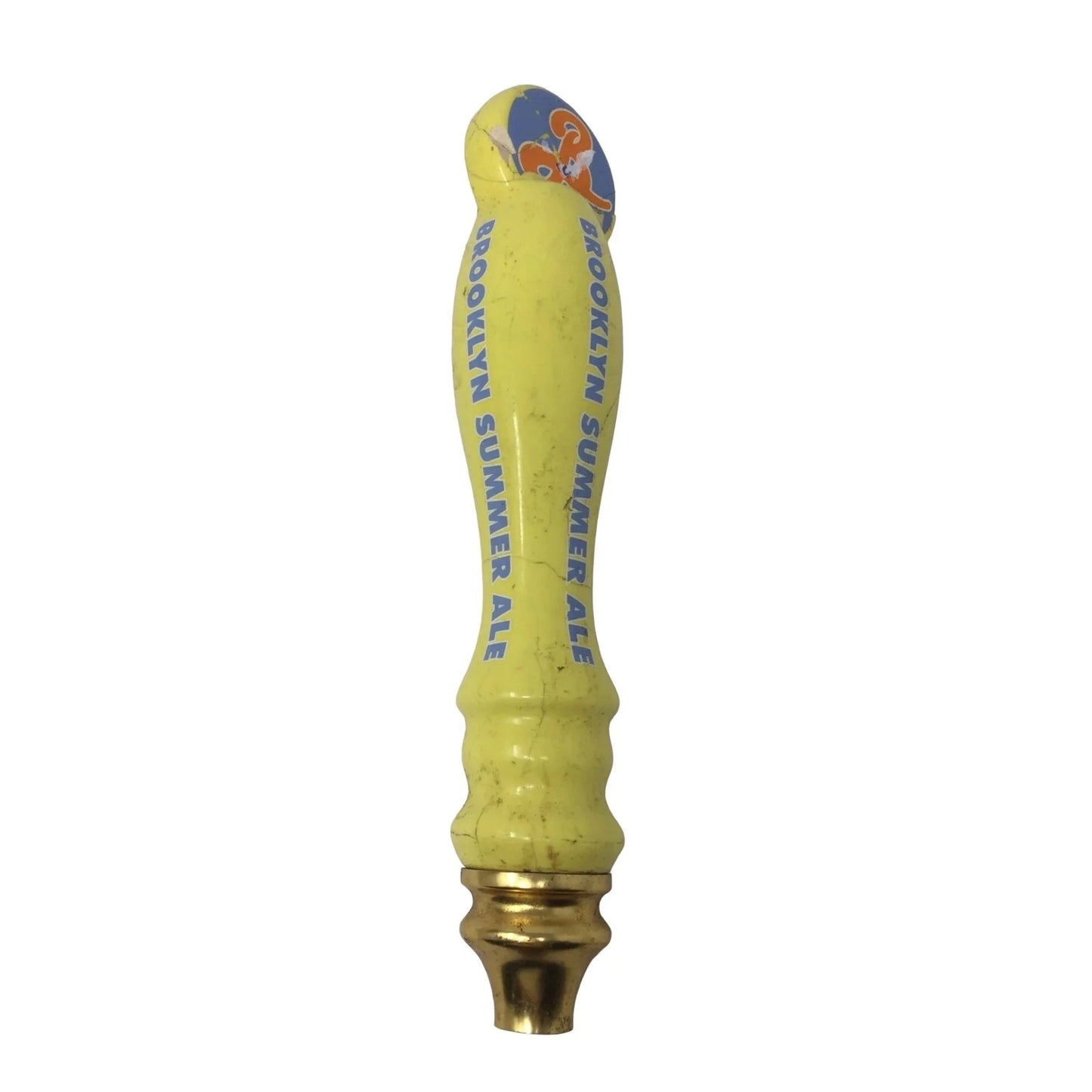 Brooklyn Summer Ale Yellow Ceramic Beer Tap Handle (Cracked in some areas) - A+ Stuff - A+ Stuff