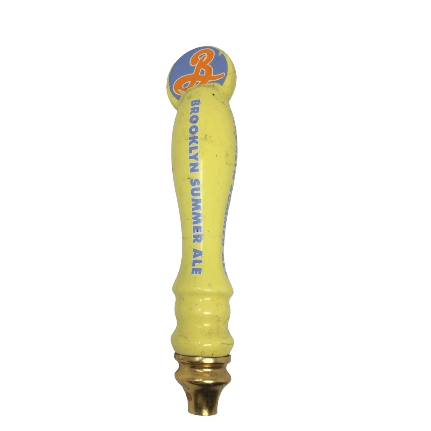 Brooklyn Summer Ale Yellow Ceramic Beer Tap Handle (Cracked in some areas) - A+ Stuff - A+ Stuff