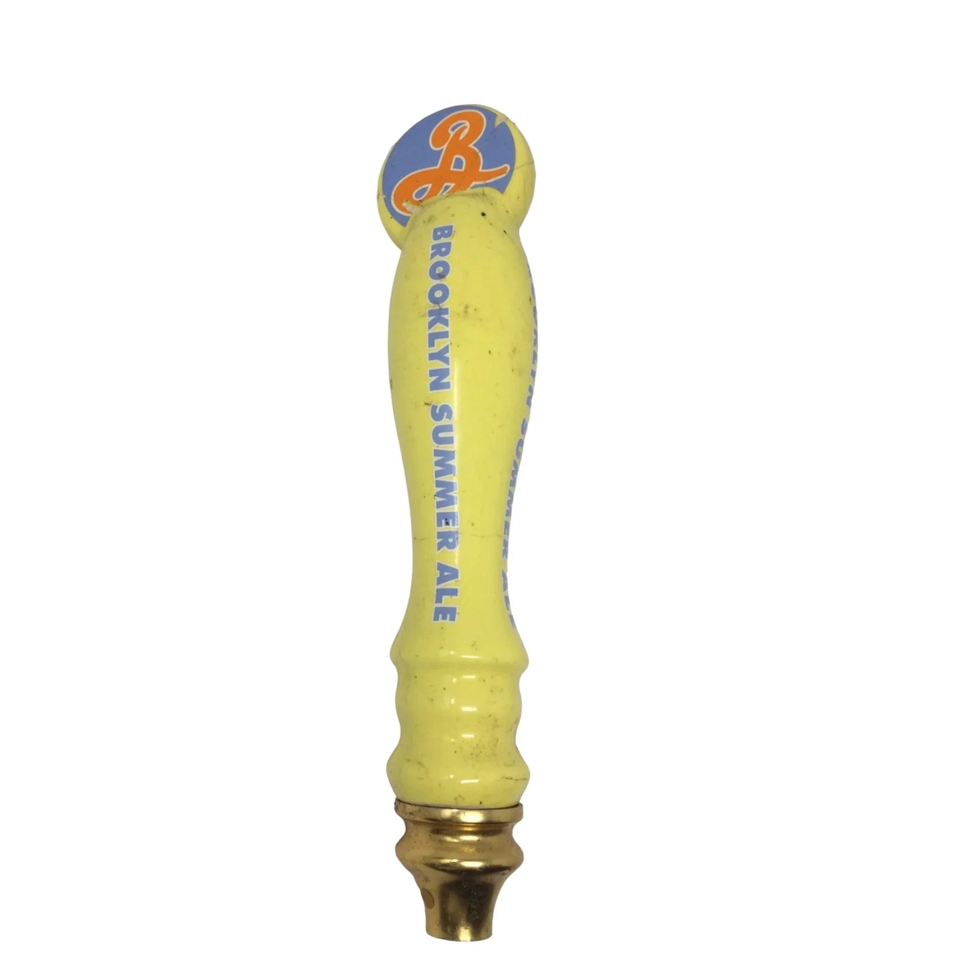 Brooklyn Summer Ale Yellow Ceramic Beer Tap Handle (Cracked in some areas) - A+ Stuff - A+ Stuff