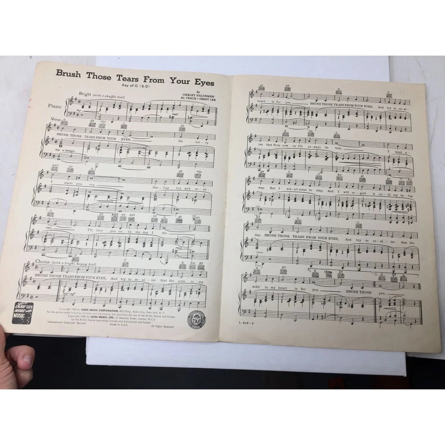 ''BRUSH THOSE TEARS FROM YOUR EYES'' - A+ Stuff - SHEET MUSIC - A+ Stuff