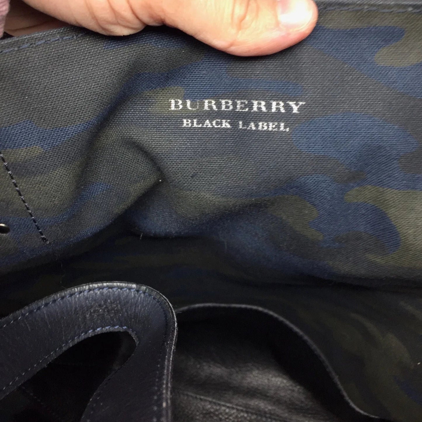 Burberry Black Label Reversible (Camo) Black Leather Tote with Pouch - Burberry - Tote Bag - A+ Stuff