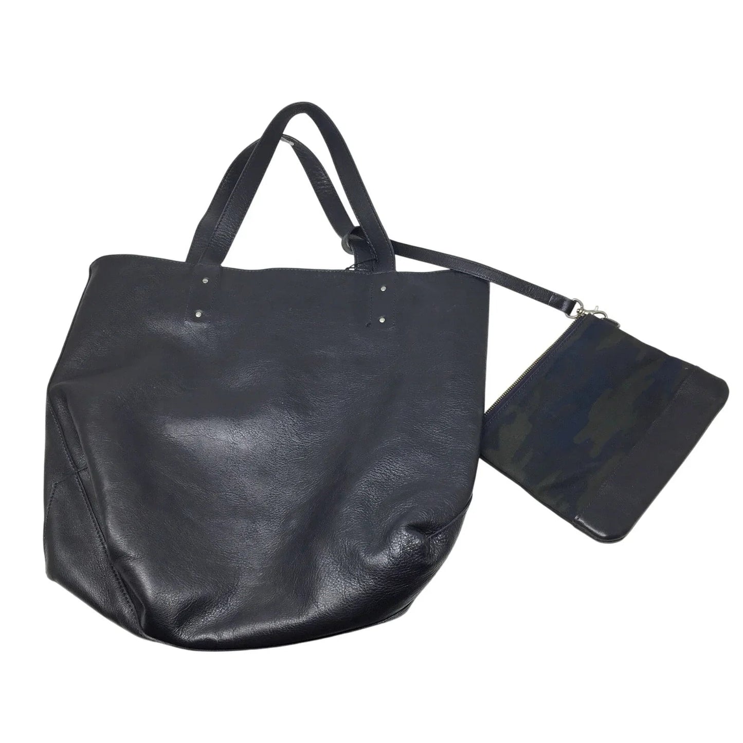Burberry Black Label Reversible (Camo) Black Leather Tote with Pouch - Burberry - Tote Bag - A+ Stuff