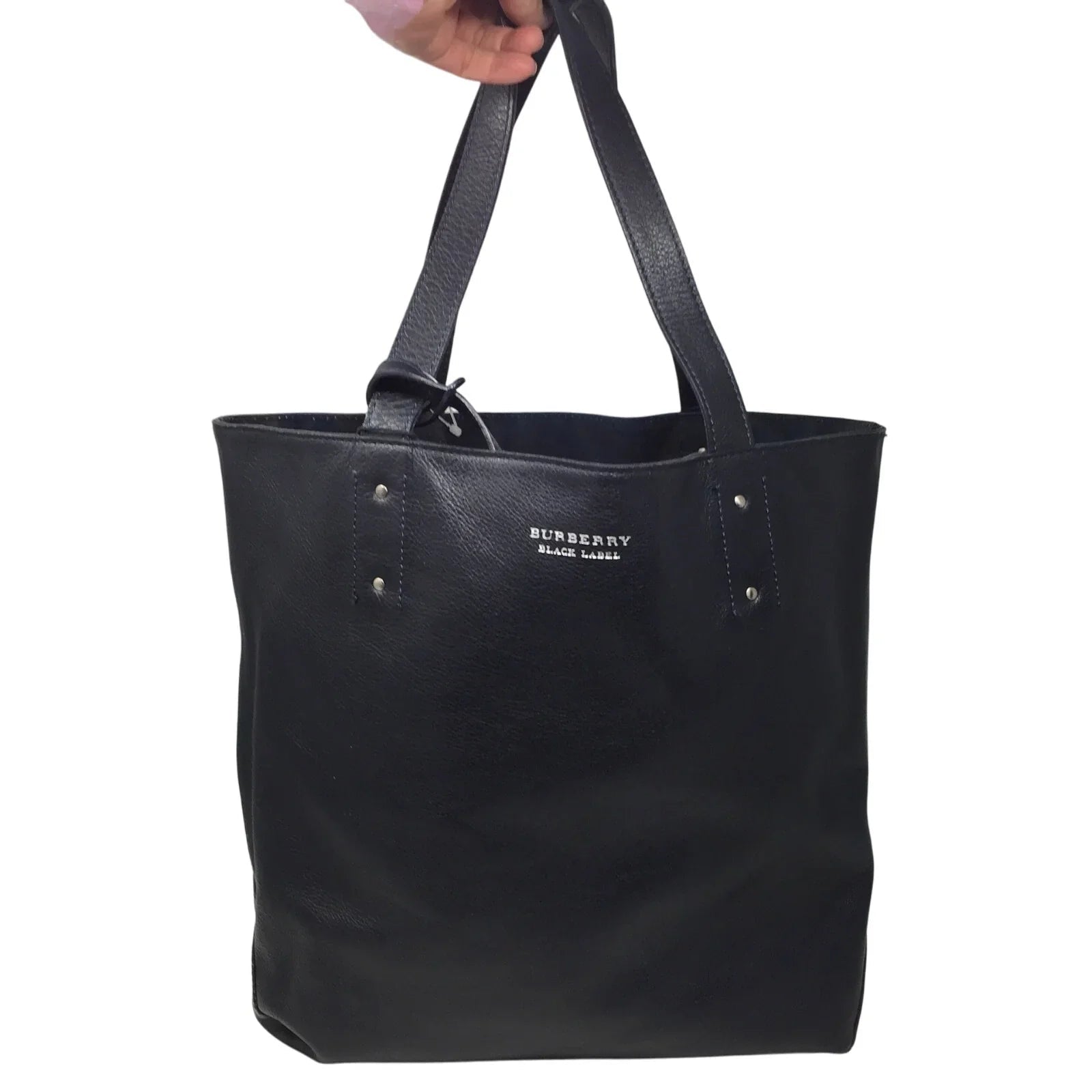 Burberry Black Label Reversible (Camo) Black Leather Tote with Pouch - Burberry - Tote Bag - A+ Stuff