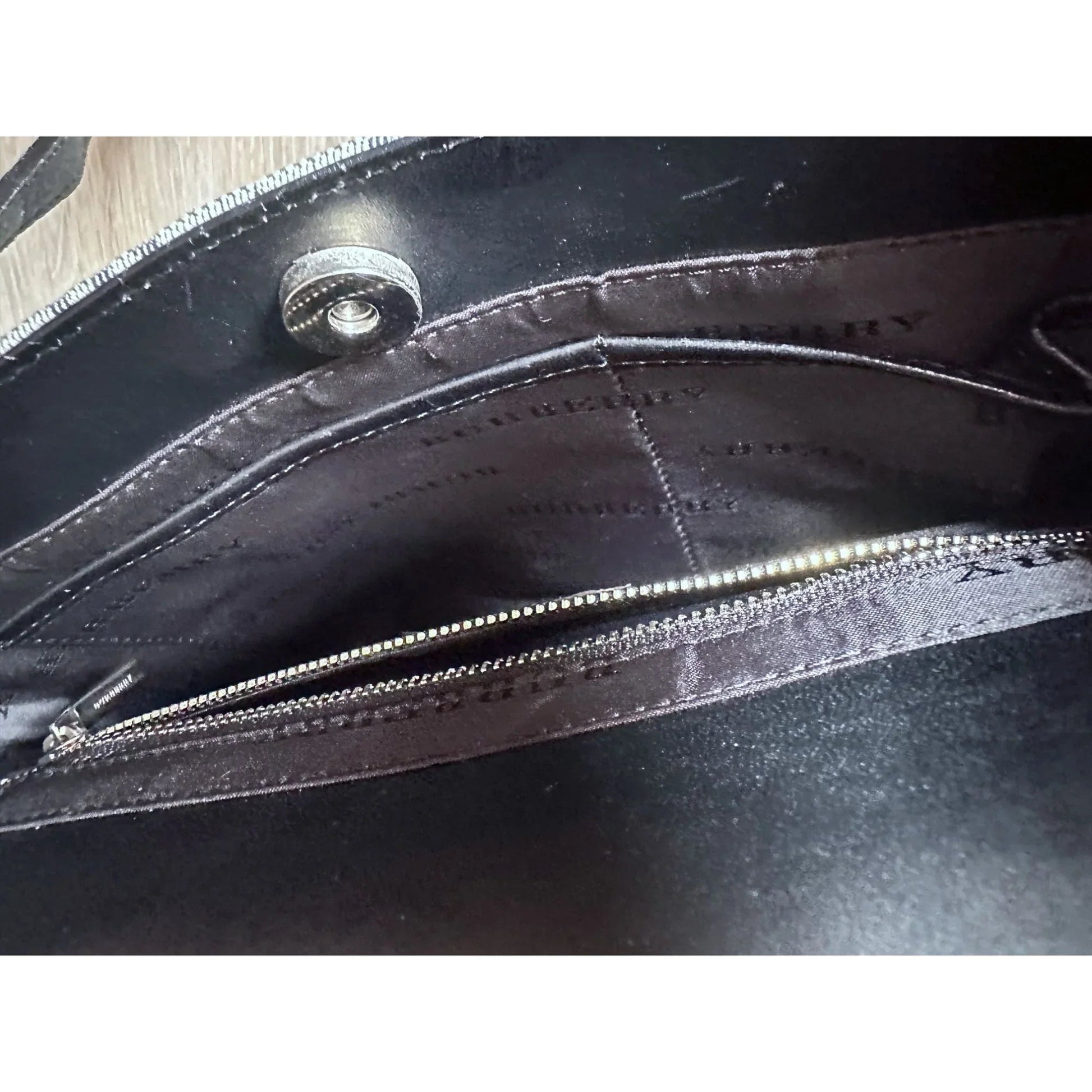 Burberry  Gray Nova Check Satchel/ Tote with Black Leather Buckled Handles - A+ Stuff