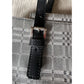 Burberry  Gray Nova Check Satchel/ Tote with Black Leather Buckled Handles - A+ Stuff