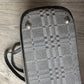 Burberry  Gray Nova Check Satchel/ Tote with Black Leather Buckled Handles - A+ Stuff