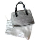 Burberry  Gray Nova Check Satchel/ Tote with Black Leather Buckled Handles - A+ Stuff