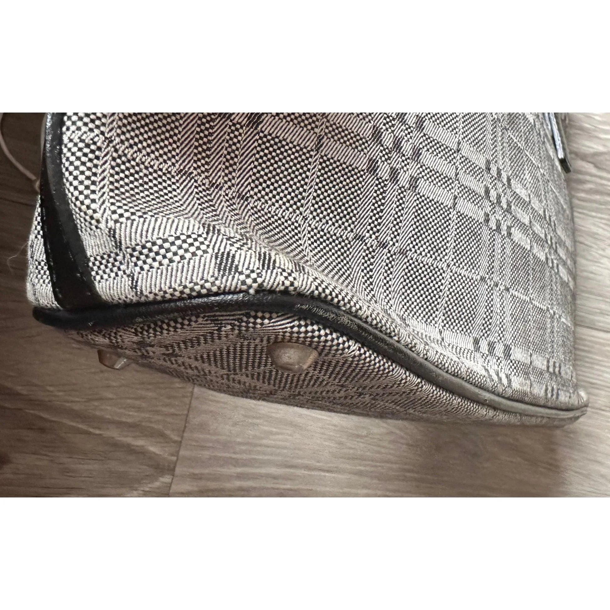 Burberry  Gray Nova Check Satchel/ Tote with Black Leather Buckled Handles - A+ Stuff