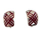 Burberry Silver and Maroon Nova Check Clip On Earrings - Burberry - Earrings - A+ Stuff