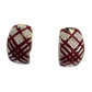 Burberry Silver and Maroon Nova Check Clip On Earrings - Burberry - Earrings - A+ Stuff
