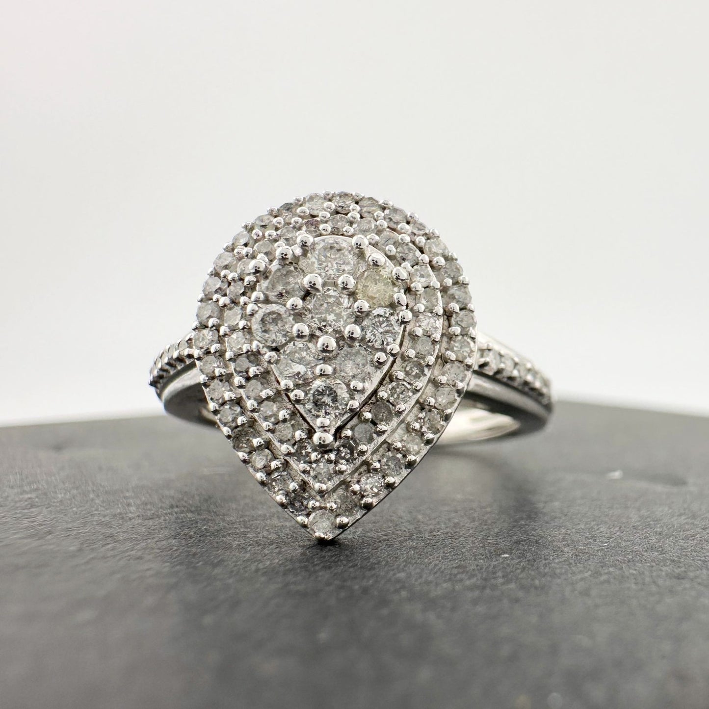 Elegant 1/2 Carat Pear Cut Natural Diamond Ring