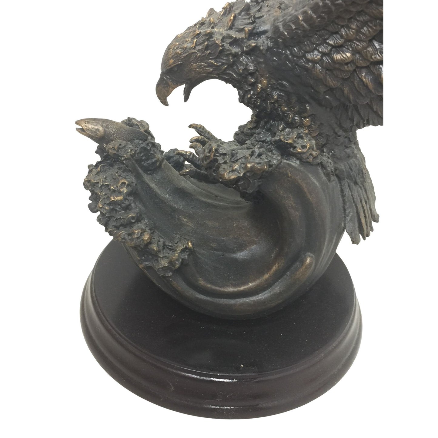 Majestic American Bald Eagle Skimming Over Water to Catch Fish Sculpture Figurine/Statue