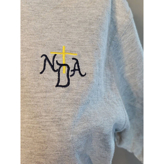 Men's NDA Notre Dame Academy School Apparel Inc. Gray Collared Shirt Size Medium